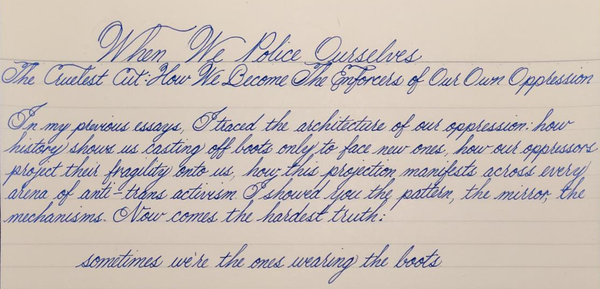 When We Police Ourselves